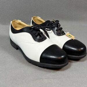 Vintage NWT Nike Golf Womens 9.5‎ Verdana Cap Toe Shoes Black White Air Comfort